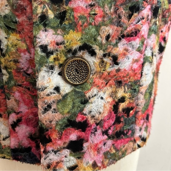 Handmade Artsy Vest Size L/XL Floral Textured Fiber Art To Wear Topper - Picture 3 of 7